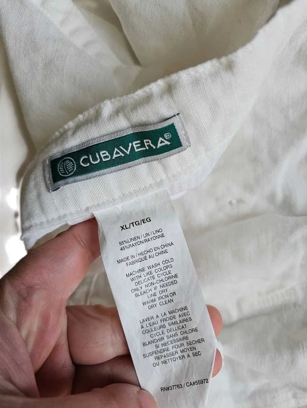 Cubavera Ivory Linen-Blend Pants Size XLarge